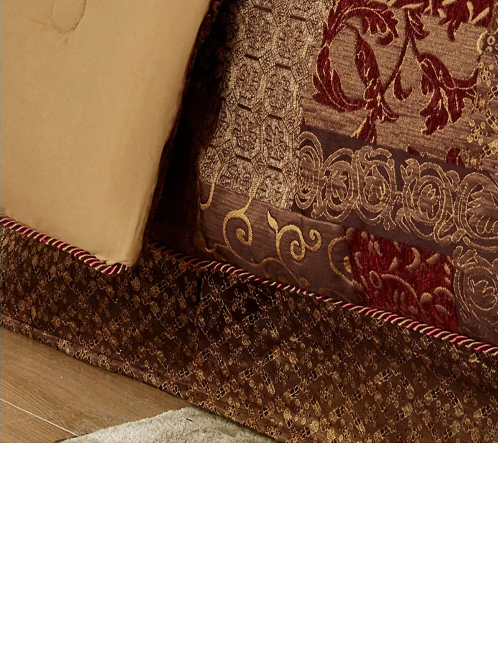 Croscill Galleria Red, Brown, & Gold Decorative King Size Bed Skirt